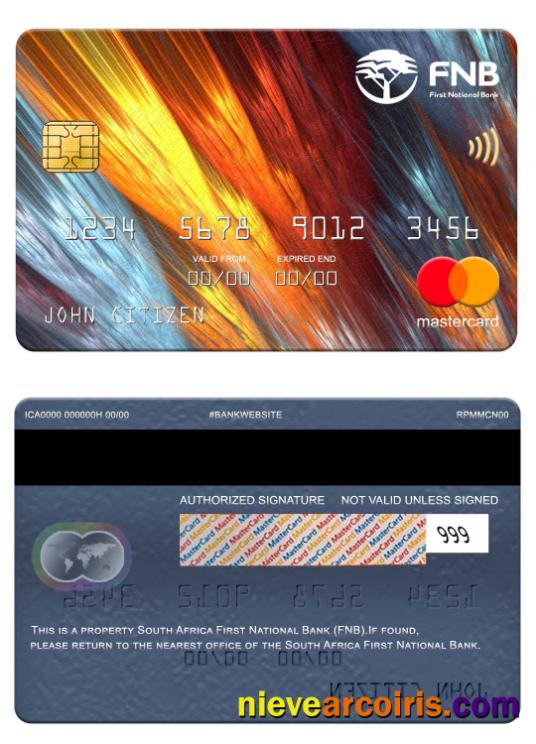 South Africa First National Bank (FNB) mastercard
